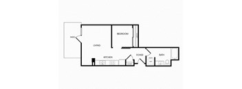 A10 one bedroom floorplan at Infinity Apartments in Seattle, WA