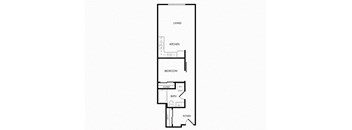 A12 one bedroom floorplan at Infinity Apartments in Seattle, WA