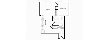 A13 one bedroom floorplan at Infinity Apartments in Seattle, WA