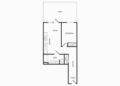 A14 one bedroom floorplan at Infinity Apartments in Seattle, WA