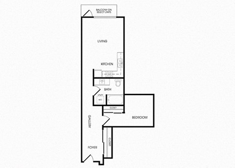 A19 one bedroom floorplan at Infinity Apartments in Seattle, WA