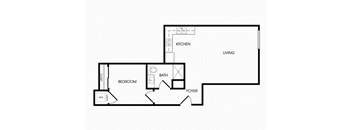 A20 one bedroom floorplan at Infinity Apartments in Seattle, WA