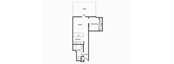 A21 one bedroom floorplan at Infinity Apartments in Seattle, WA