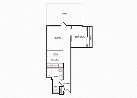 A21 one bedroom floorplan at Infinity Apartments in Seattle, WA