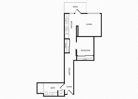 A22 one bedroom floorplan at Infinity Apartments in Seattle, WA