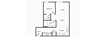 A23 one bedroom floorplan at Infinity Apartments in Seattle, WA