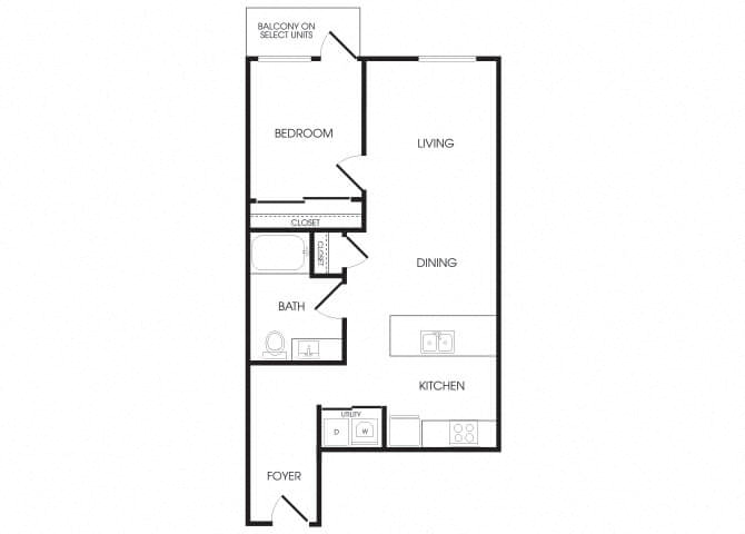 one bedroom floor plan at infinity apartments
