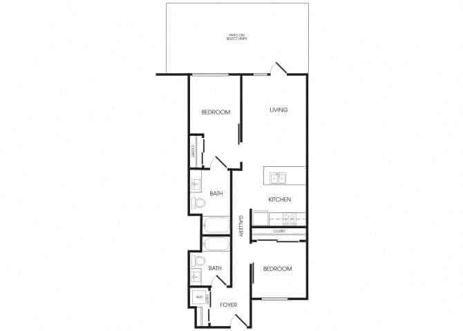 two bedroom floor plan image at infinity apartments in seattle wa