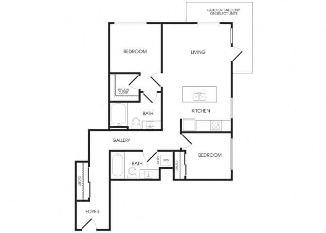two bedroom floor plan image at infinity apartments in seattle wa