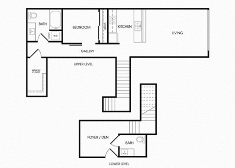 L2 loft floorplan at Infinity Apartments in Seattle, WA