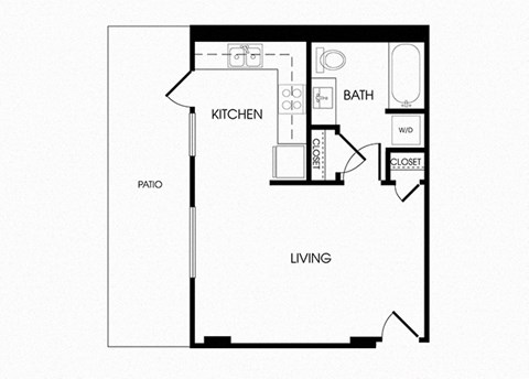S5 Studio Floor plan at  at Infinity Apartments in Seattle, WA
