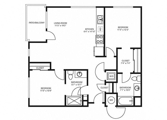 B4 floorplan at The Douglas Apartments in Denver