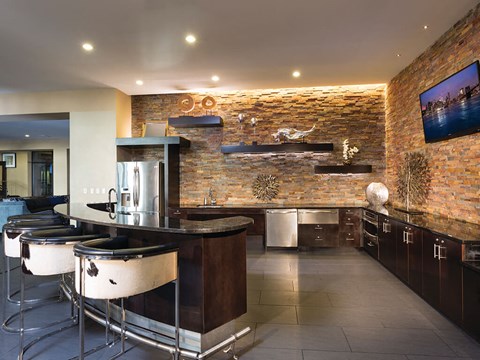 Kitchen in the Social Lounge at The Douglas Apartments in Denver