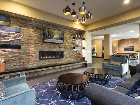 Social Lounge with seating area at The Douglas Apartments in Denver