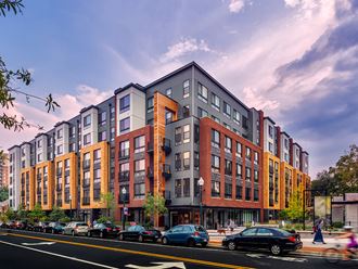 Exterior shot of Fenwick Apartments in Silver Spring, MD