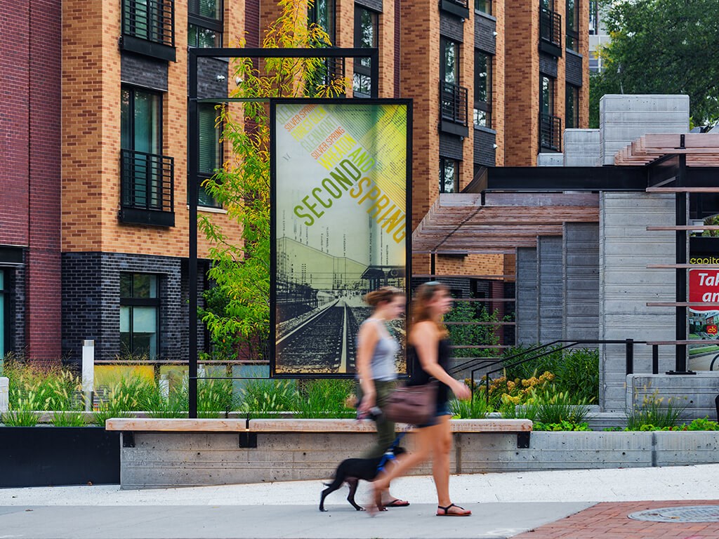 Second Ave exterior of Fenwick Apartments in Silver Spring, MD