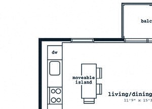 A12 floorplan at Fenwick Apartments in Silver Spring, MD