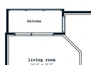 A13 floorplan at Fenwick Apartments in Silver Spring, MD