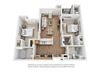Plan 12 2 Bedroom 2 Bathroom 3D Floor Plan Plan 12 2 Bedroom 2 Bathroom 3D Floor Plan at Hancock Terrace Apartments, Santa Maria, CA