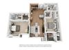 Plan 13 2 Bedroom 2 Bathroom 3D Floor Plan Plan 13 2 Bedroom 2 Bathroom 3D Floor Plan at Hancock Terrace Apartments, Santa Maria, 93454