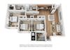 Plan 15 3 Bedroom 2 Bathroom 3D Floor Plan Plan 15 3 Bedroom 2 Bathroom 3D Floor Plan at Hancock Terrace Apartments, Santa Maria
