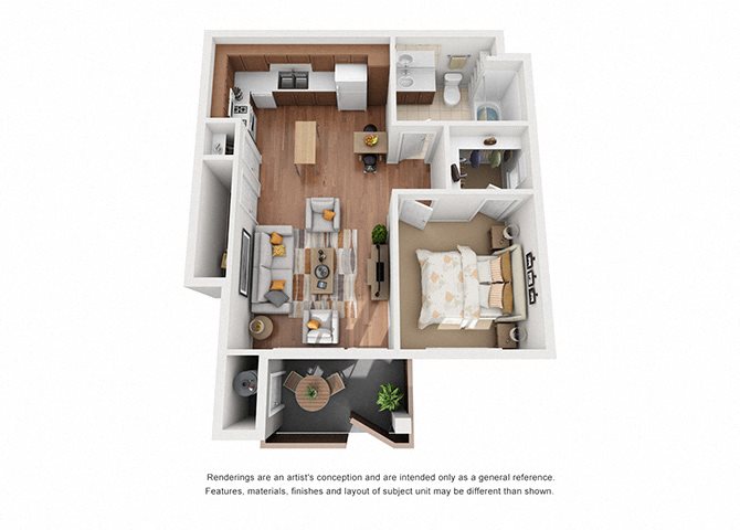 1 bed 1 bath floorplan 1 bed 1 bath floorplan, at Villa Del Sol, California