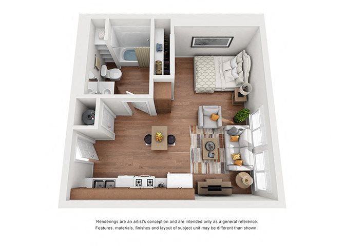 Studio floorplan Studio floorplan, at Villa Del Sol, California, 93458