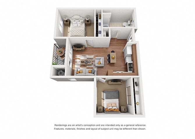 2 bed 1 bath floorplan 2 bed 1 bath floorplan, at Villa Del Sol, Santa Maria, 93458
