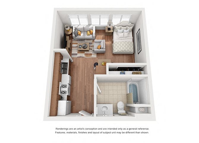 Studio Floorplan Studio Floorplan, at Villa Del Sol, Santa Maria, CA