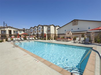 Relaxing Area by the Pool, at Villa Del Sol, Santa Maria, CA 93458