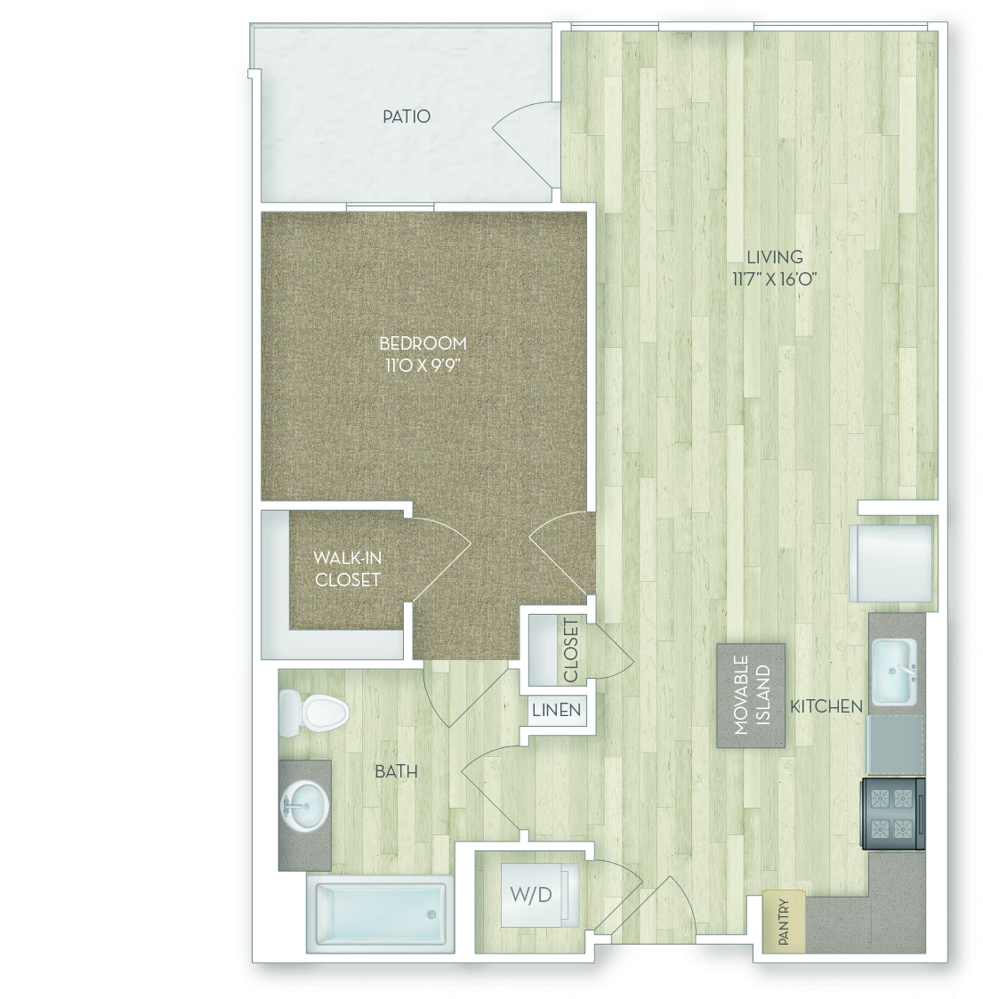 Colorado 1 Bedroom Floor Plan