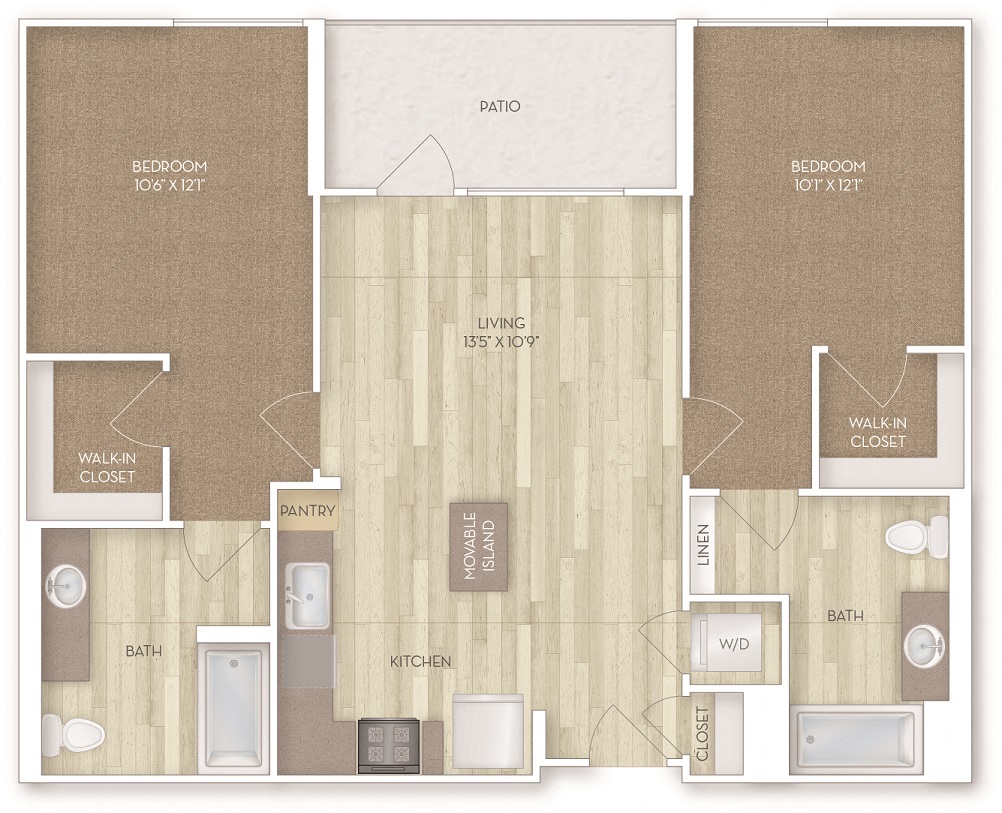 Howard 2 Bedroom Floor Plan