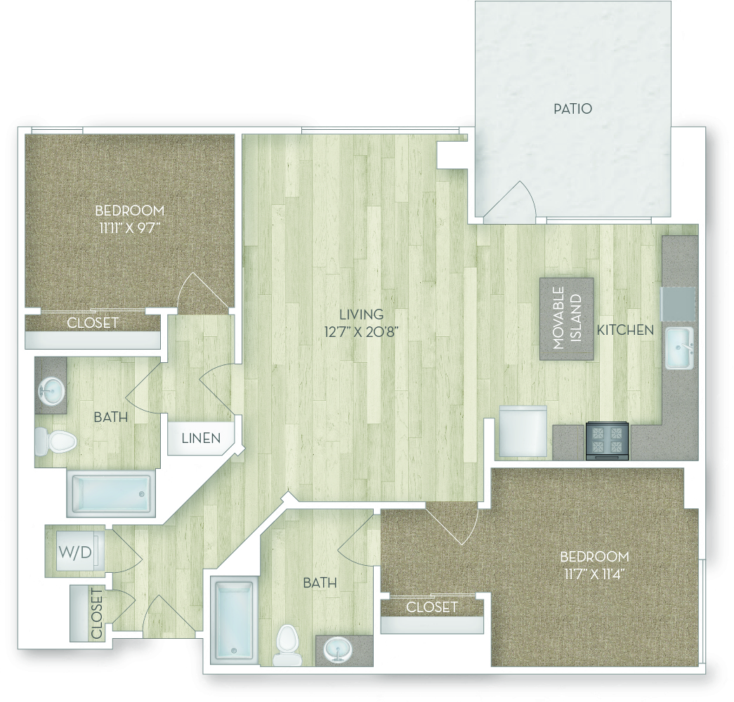 Marengo 2 Bedroom Floor Plan