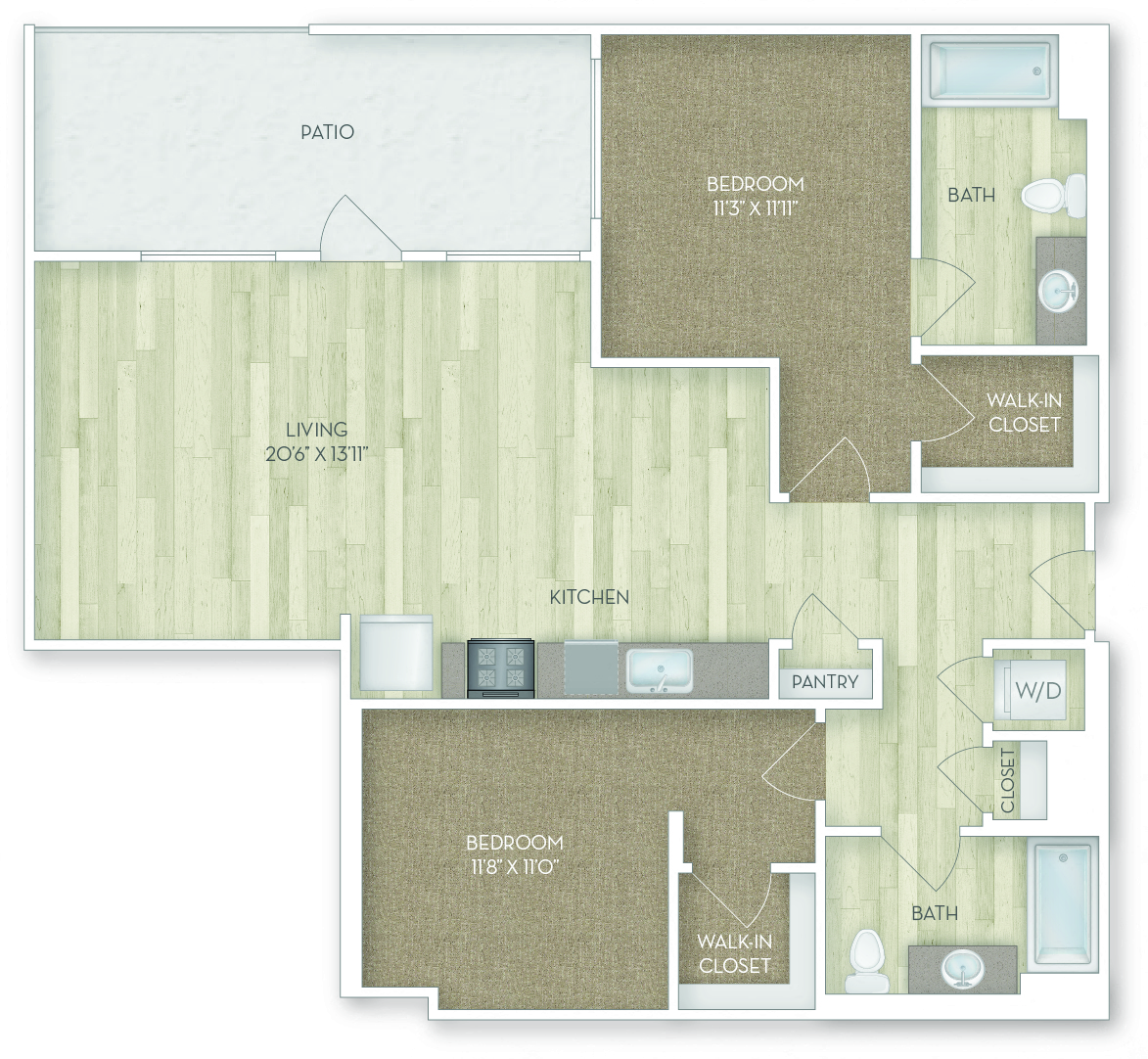 Penny 2 Bedroom Floor Plan