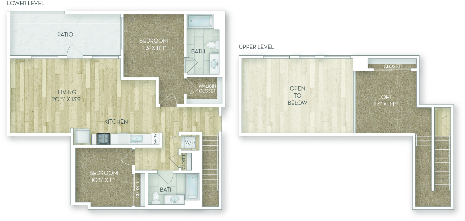 Washington 2 Bedroom Floorplan