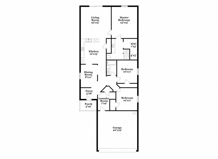 a floor plan of a house with two floors and a garage