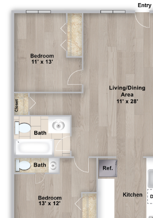 Two bedroom floorplan layout