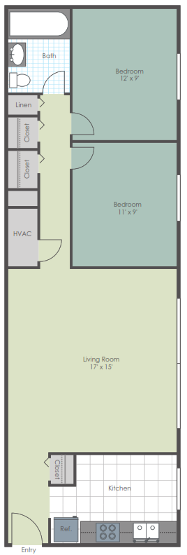 Two bedroom floorplan layout