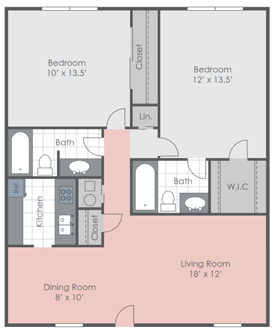 Two bedroom floorplan layout