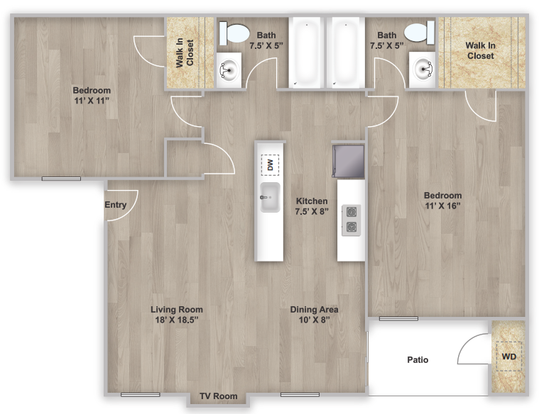 Two bedroom floorplan layout