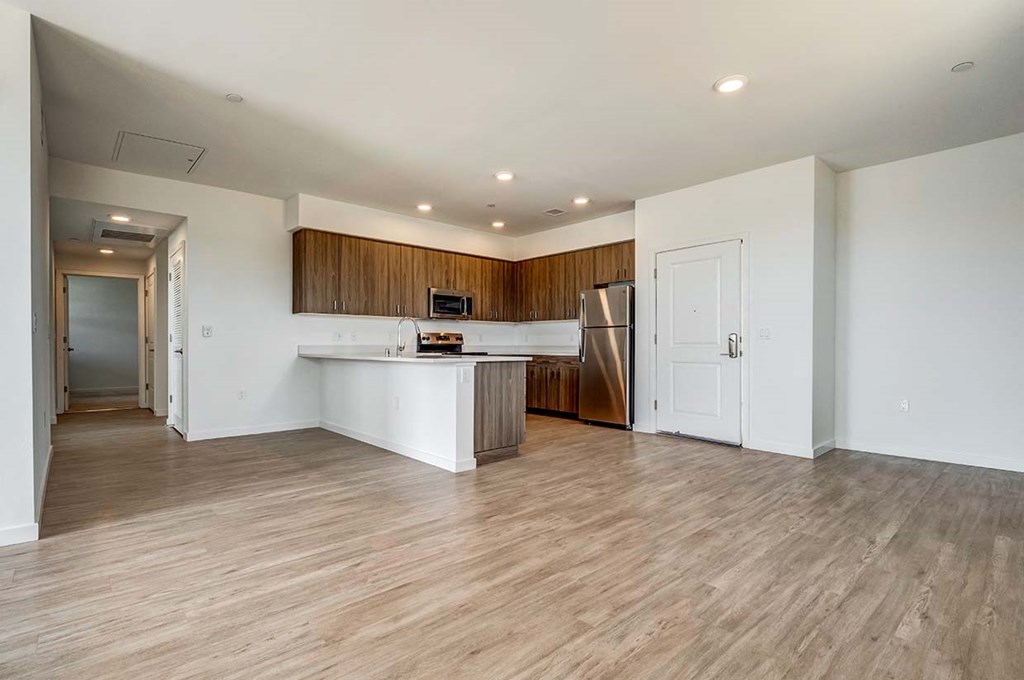 Living and kitchen area | Ageno Apartments in Livermore, CA