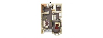 713 Square-Foot Esperanza Floor Plan at Residence at Midland, Midland, TX