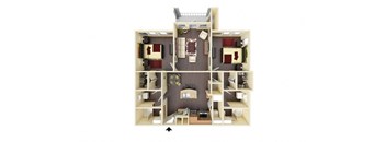 1157 Square-Foot Sumac Floor Plan at Residence at Midland, Midland, 79706