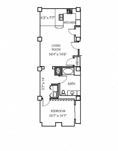 A4 Floor Plan at Residences at Forest Park, Saint Louis