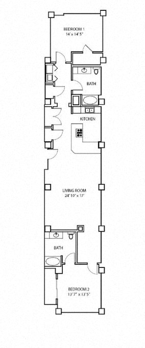 B1 Floor Plan at Residences at Forest Park, Missouri