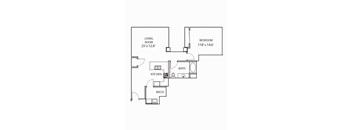 RFP A1-1 990sf Floor Plan at Residences at Forest Park, Saint Louis