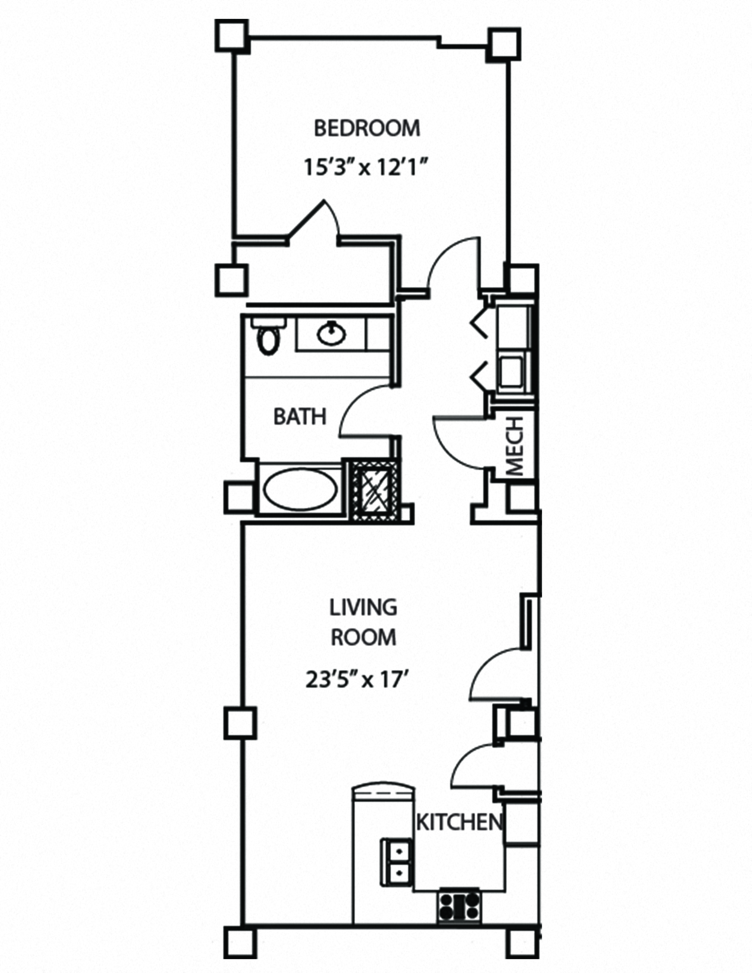 A3 Floor Plan at Residences at Forest Park, Saint Louis, 63108