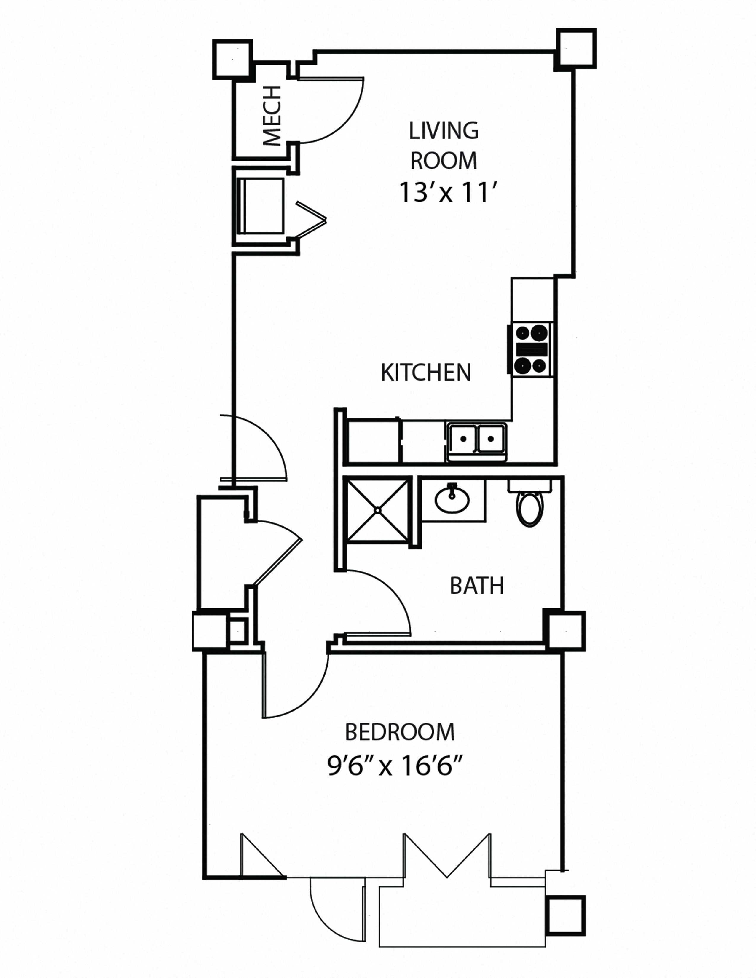 A6-1 Floor Plan at Residences at Forest Park, Saint Louis, MO, 63108