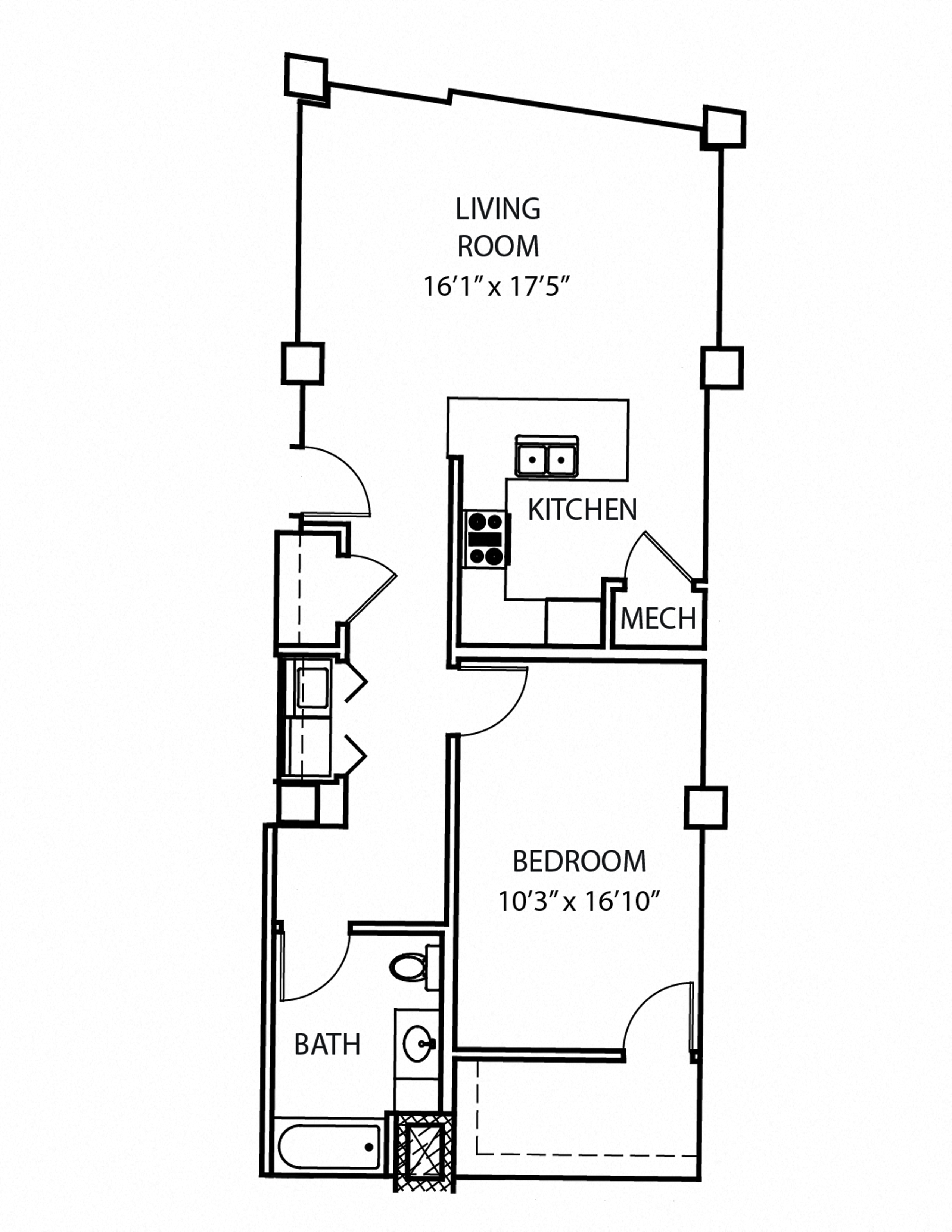 A8 Floor Plan at Residences at Forest Park, Missouri