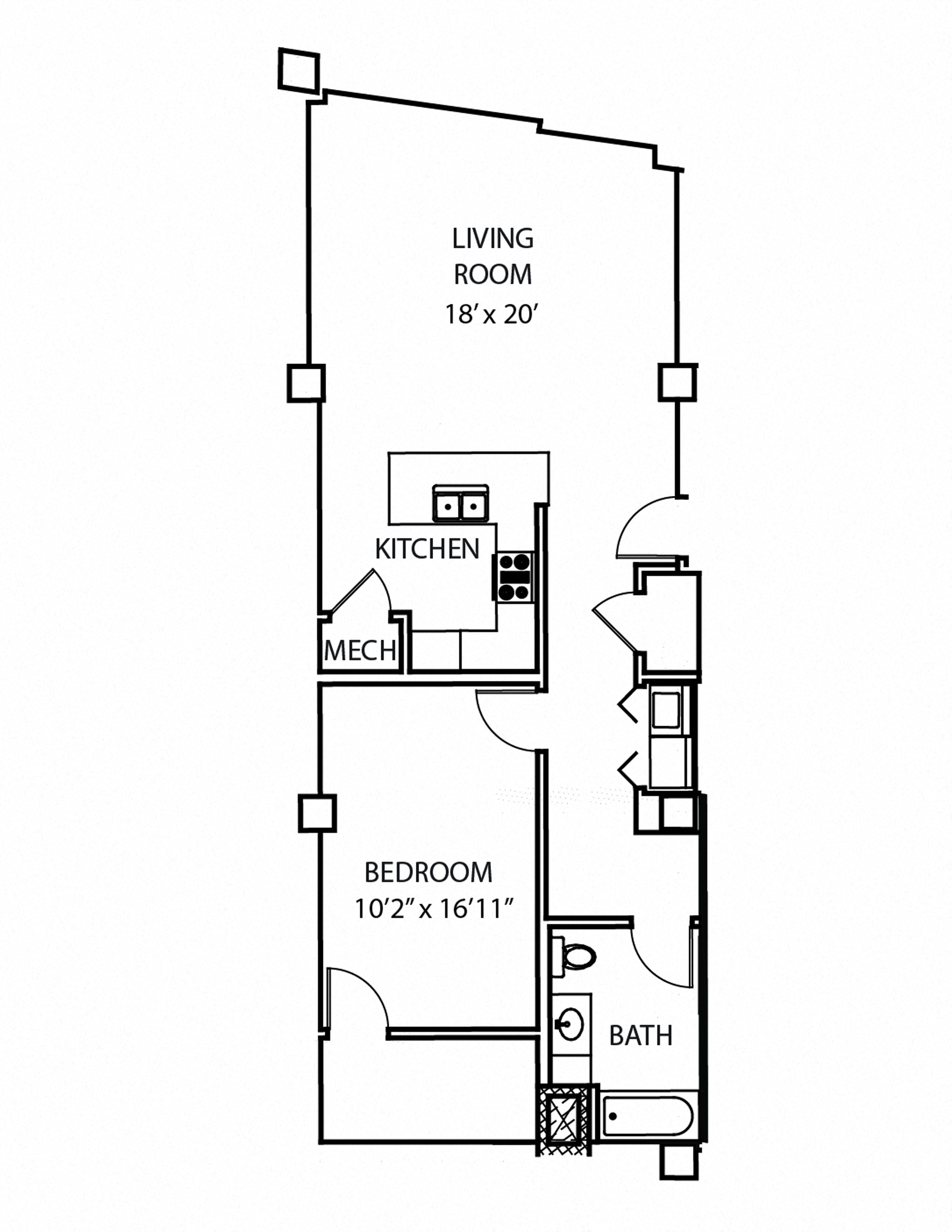 A9 Floor Plan at Residences at Forest Park, Saint Louis, MO